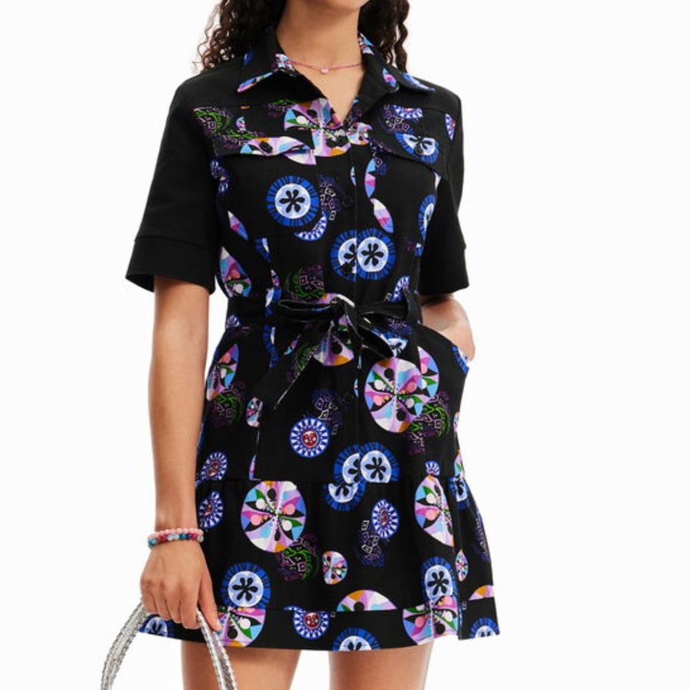 Desigual Sina Christian Lacroix Short Flared Shirt Dress